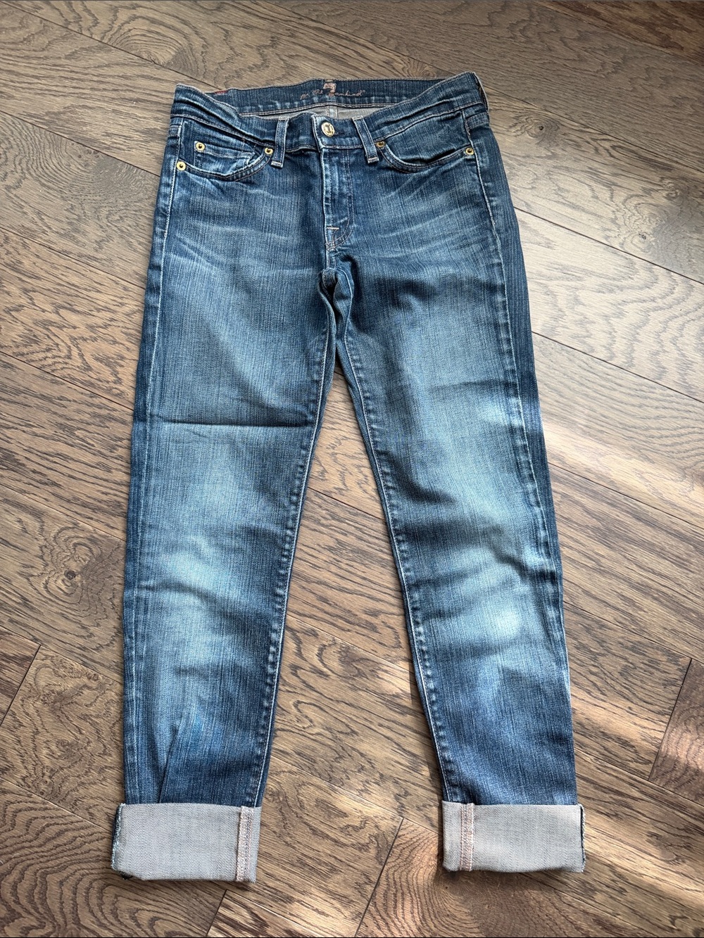 7 For All Mankind Medium Wash Boyfriend Jeans